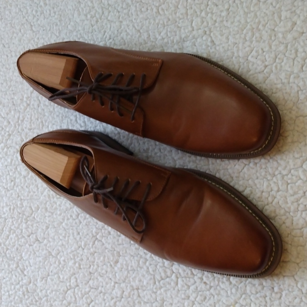 Like New Joseph Abboud Light Brown Leather Derby Shoes 10.5 D